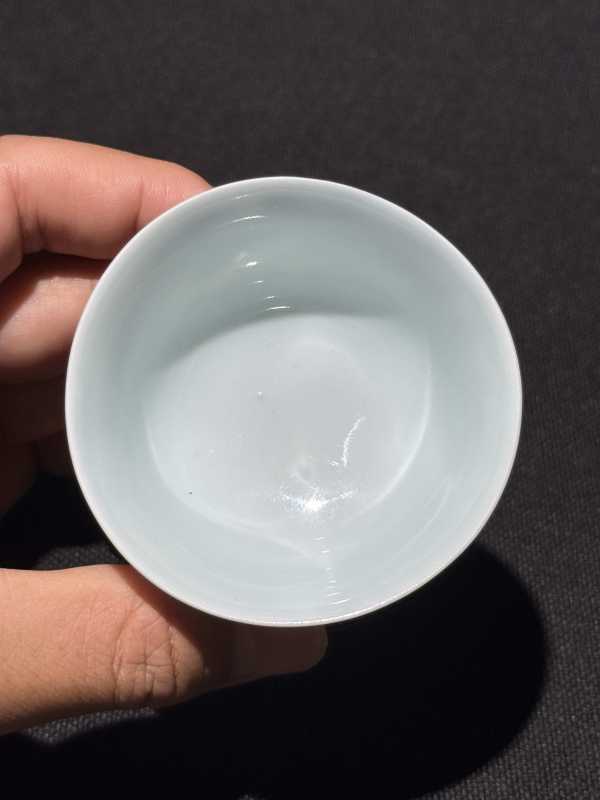 清雍正 青花云鹤纹杯 - 图8