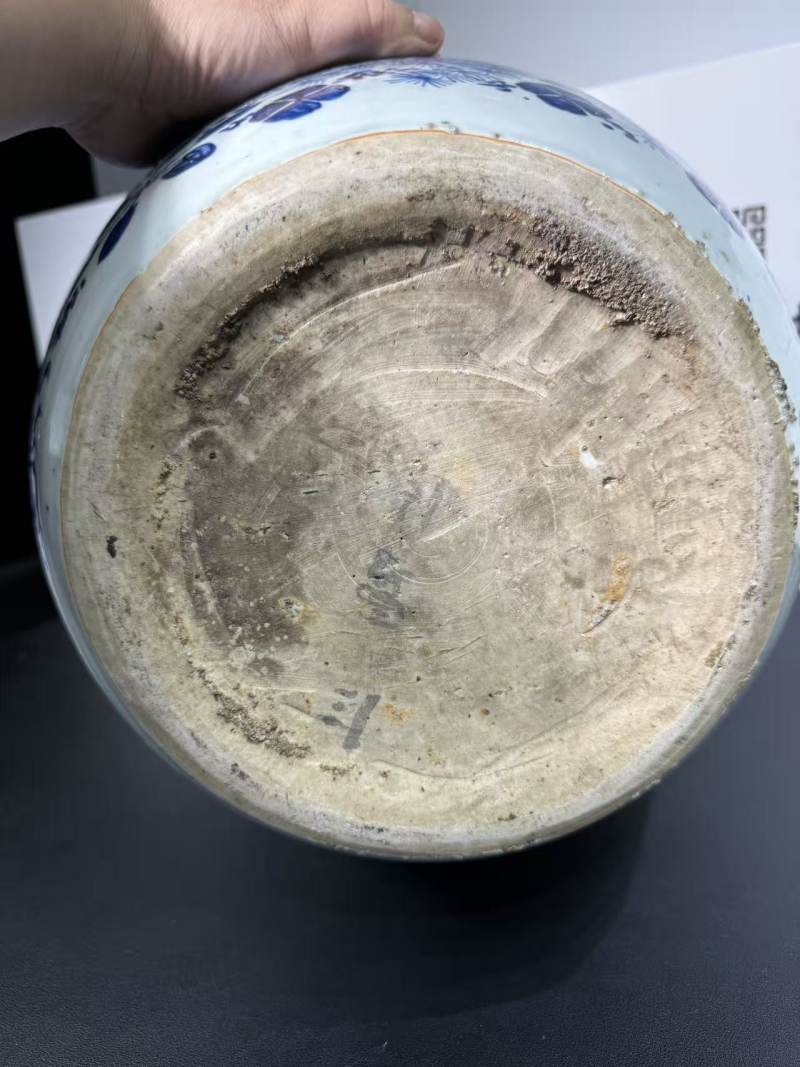 清康熙 青花鱼藻纹大缸 - 图10