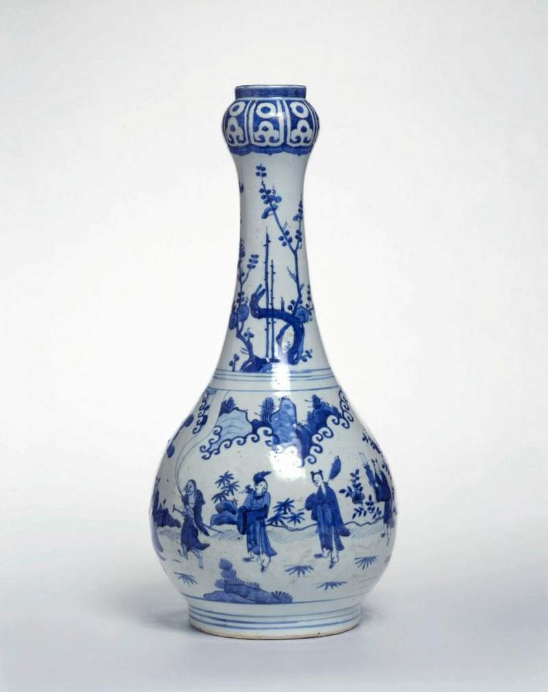 明嘉靖 青花八仙图盘口瓶 - 图9