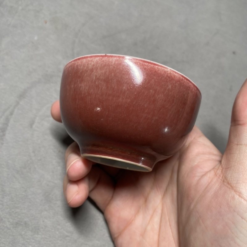清雍正 霁红釉杯 - 图6