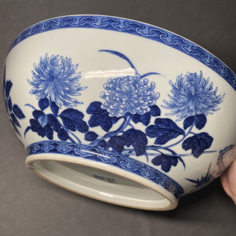 清光绪 青花四季花卉纹大捧盒 - 图16