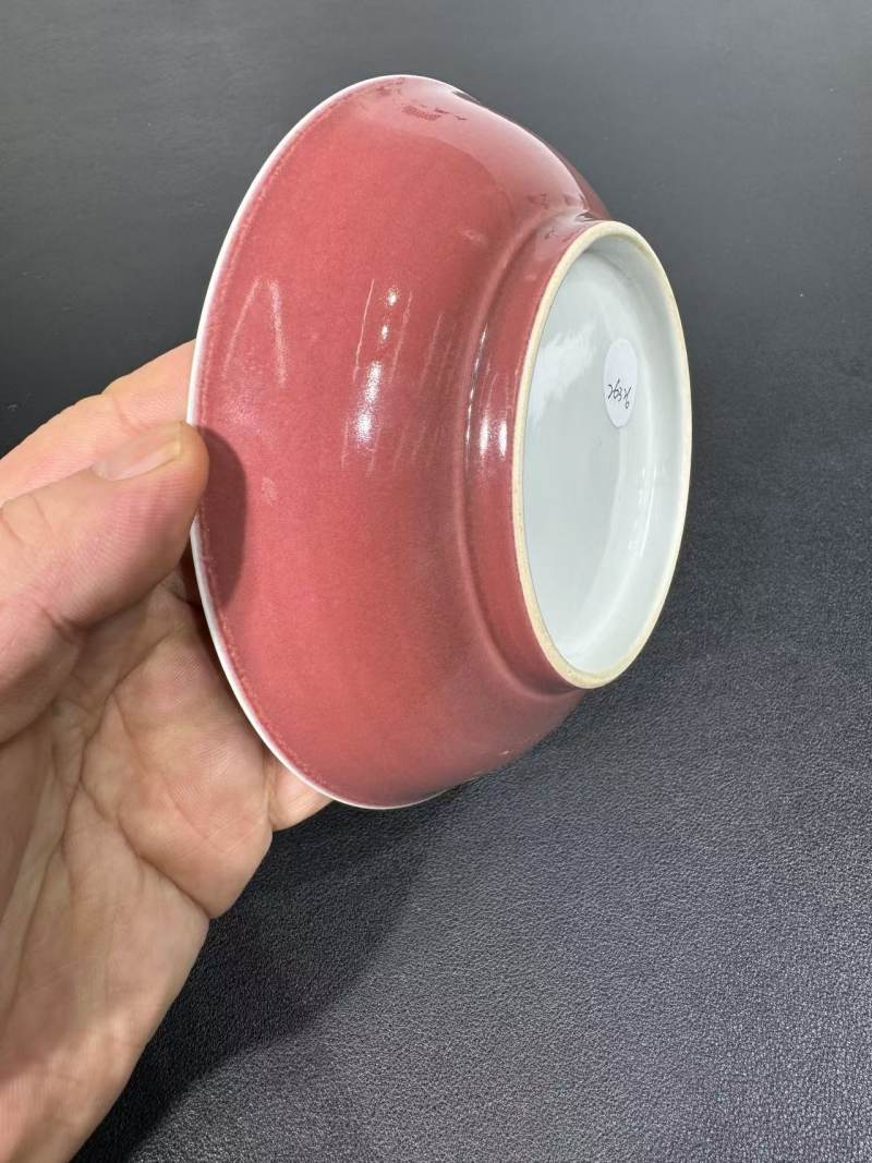 清康熙 仿永乐红釉盘 - 图5