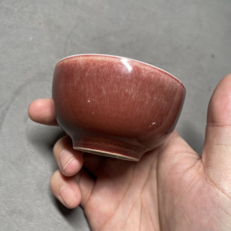 清雍正 霁红釉杯 - 图7