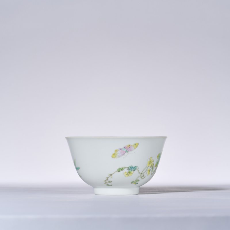 清道光 粉彩过枝癞瓜纹碗 - 图4