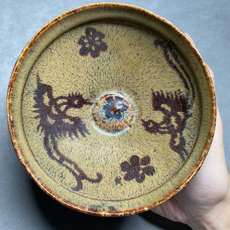 明 吉州窑剪纸贴花凤纹茶盏 - 图7