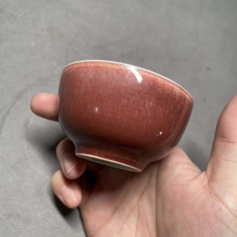 清雍正 霁红釉杯 - 图8