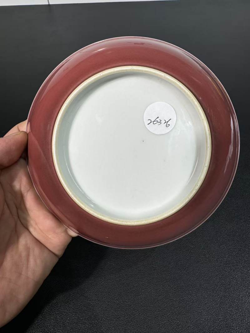 清康熙 仿永乐红釉盘 - 图6