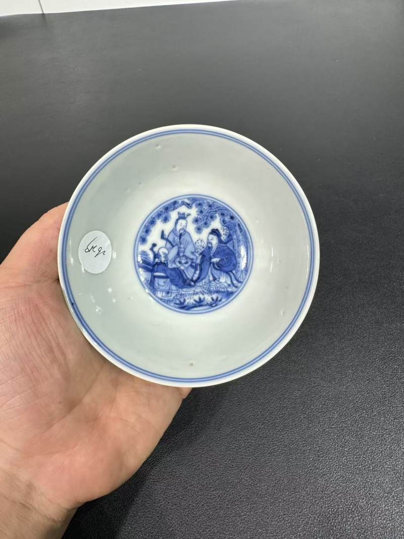 清道光 青花八仙纹碗 - 图5
