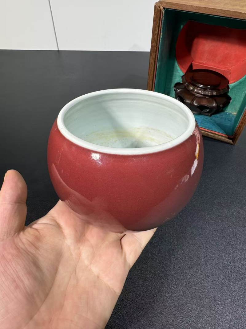 清康熙 红釉钵式洗 - 图6