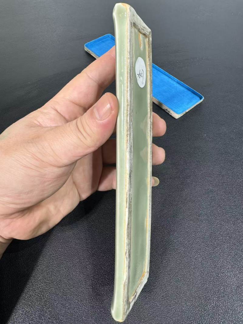 清乾隆 青釉步步高升臂搁 - 图6