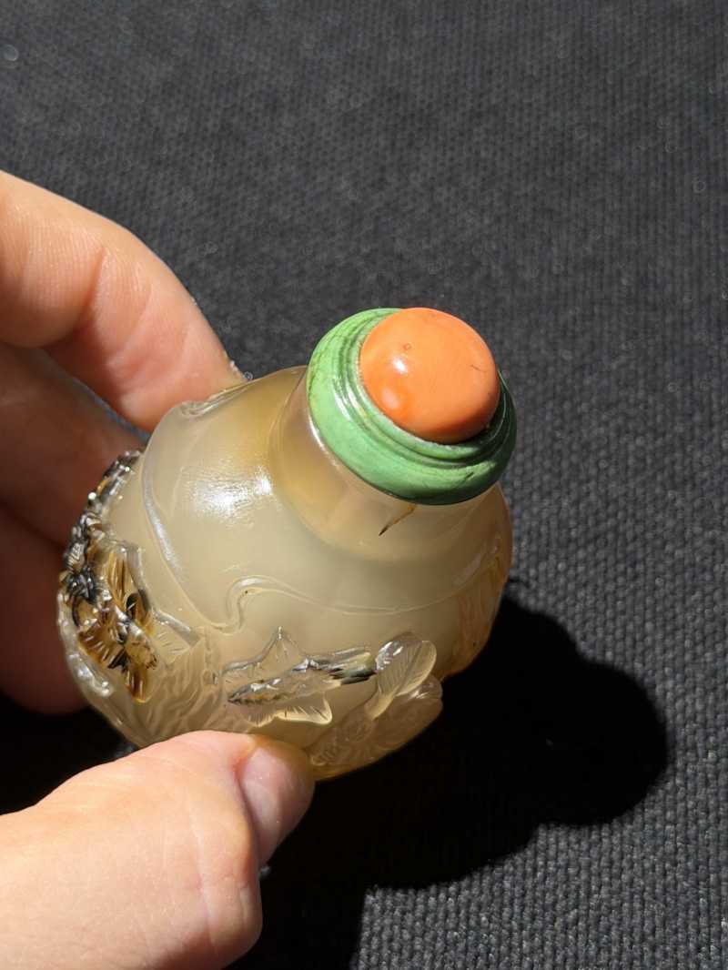 清 苏工玛瑙得利图烟壶 - 图8