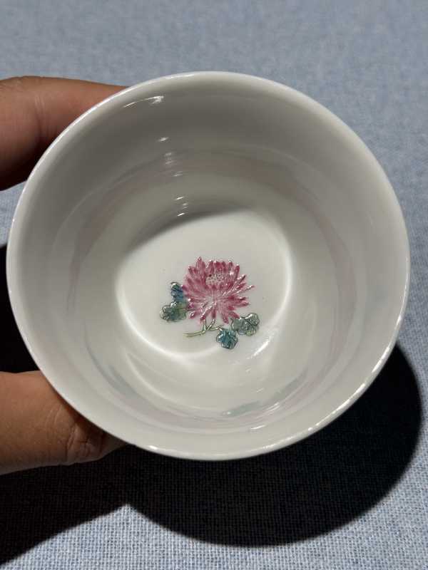 民国 粉彩加珐琅彩十二花神诗文马蹄杯十二只 - 图59