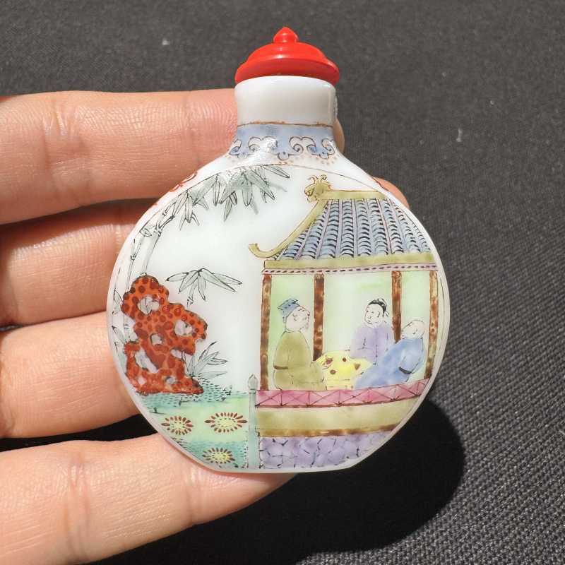 清 料胎画珐琅烟壶 - 图7