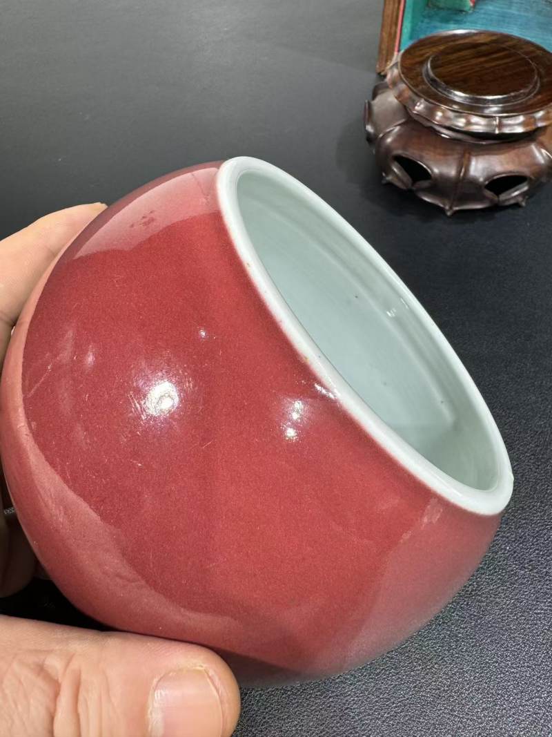 清康熙 红釉钵式洗 - 图7