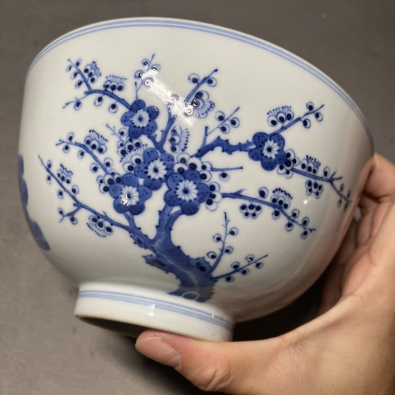 清光绪 青花松竹梅纹碗一对 - 图11