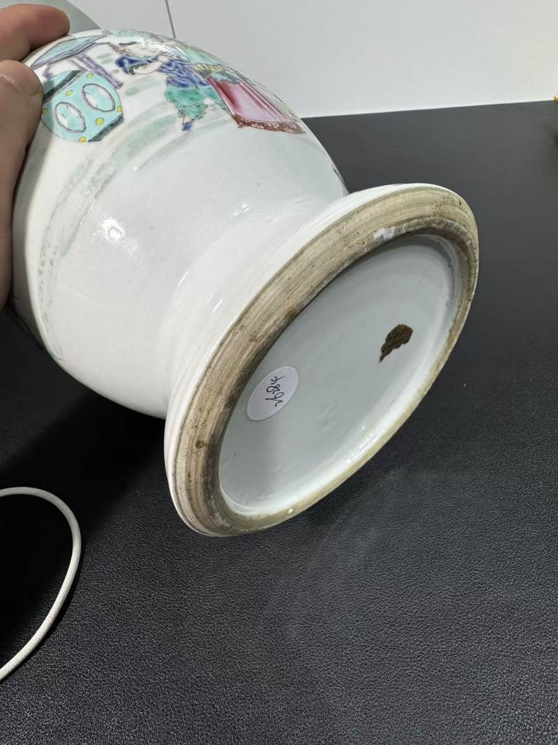 清雍正 粉彩教子图撇口尊 - 图10