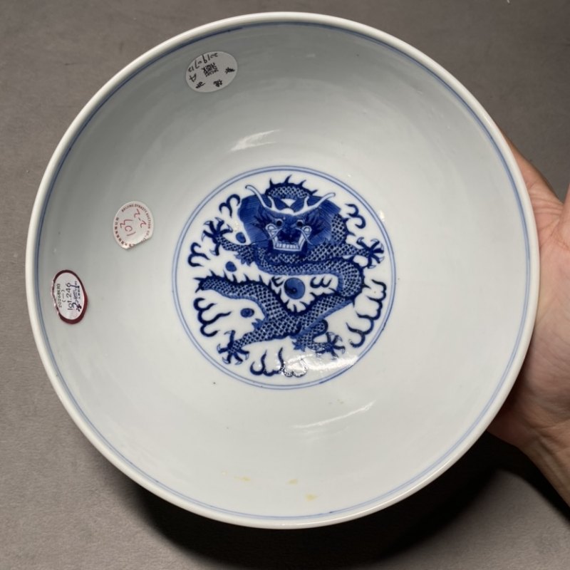 清光绪 青花松竹梅纹碗一对 - 图12