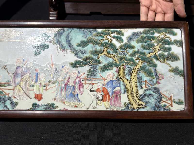 清乾隆 粉彩海屋添筹插屏 - 图3