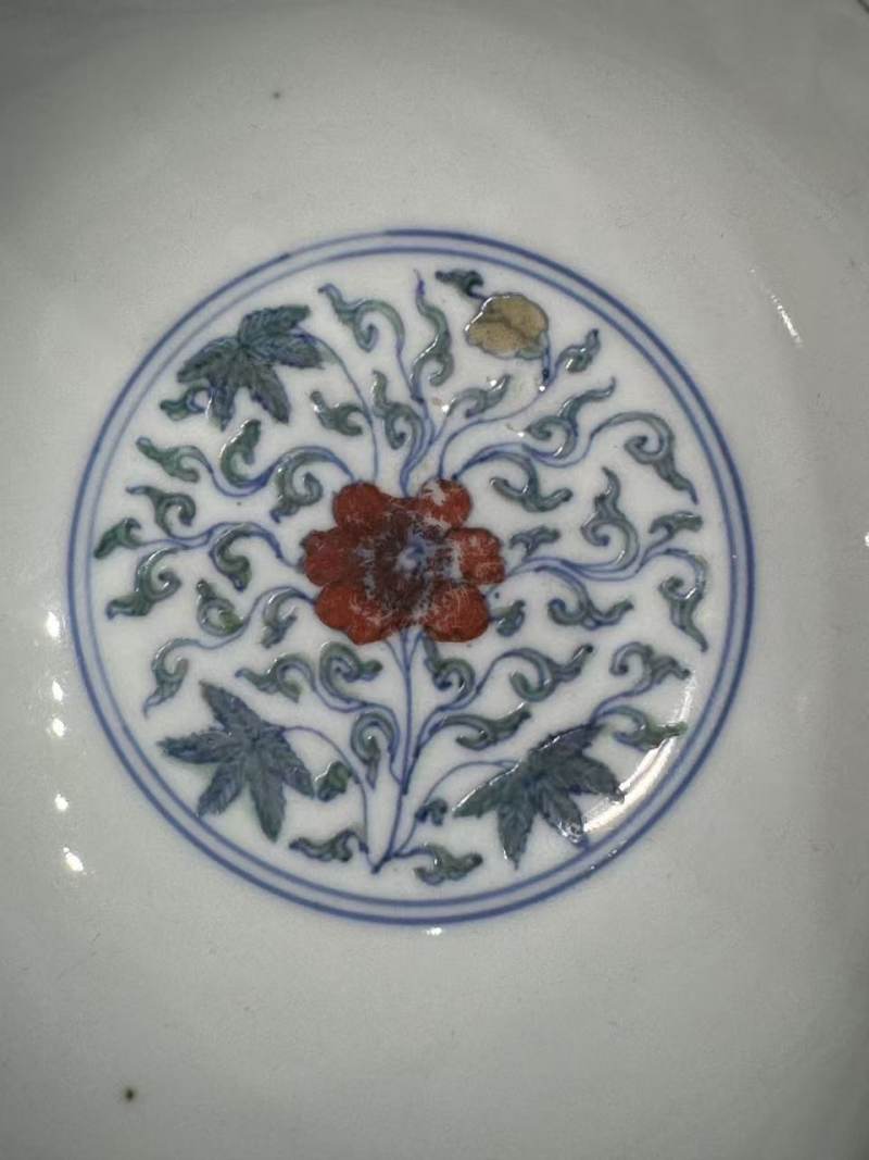清康熙 斗彩花卉纹碗 - 图5