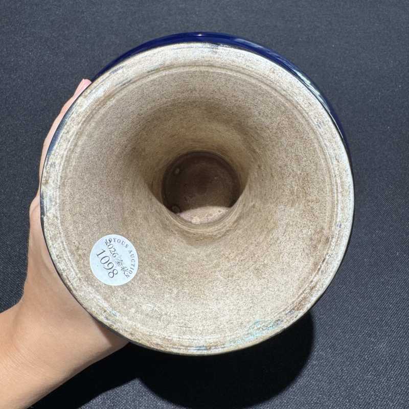 清康熙 茄皮紫釉高足盘 - 图6
