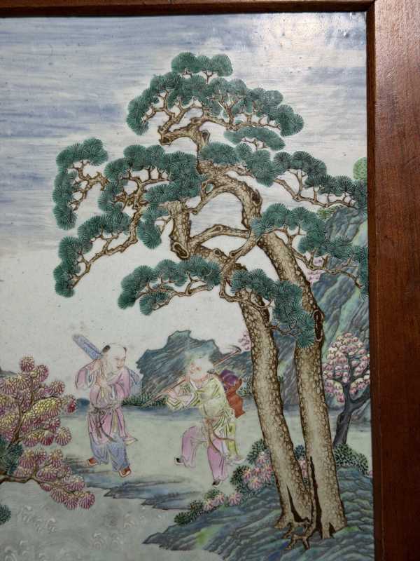 清乾隆 粉彩群仙祝寿图瓷板 - 图5