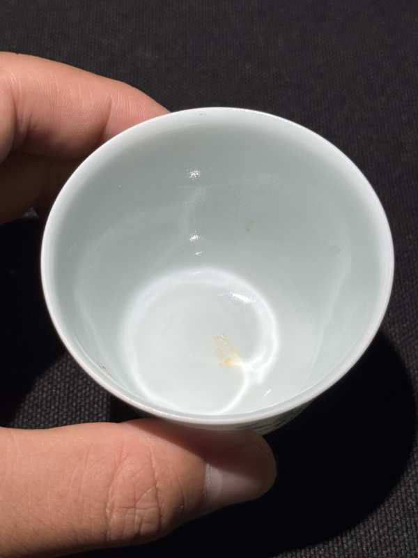 清嘉庆 青花五彩二月杏花花神杯 - 图13