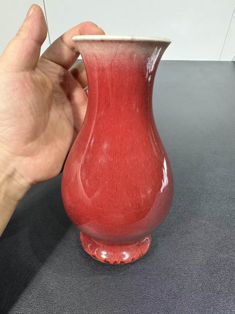 清康熙 郎窑红琵琶尊 - 图4