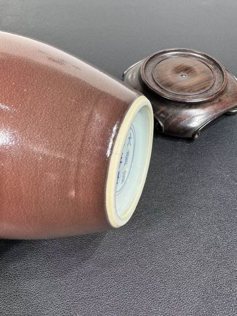 清雍正 霁红釉梅瓶 - 图5