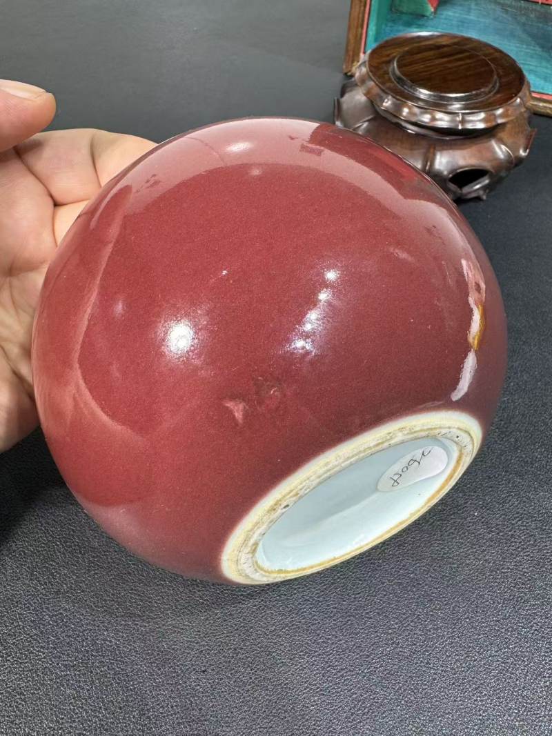 清康熙 红釉钵式洗 - 图10