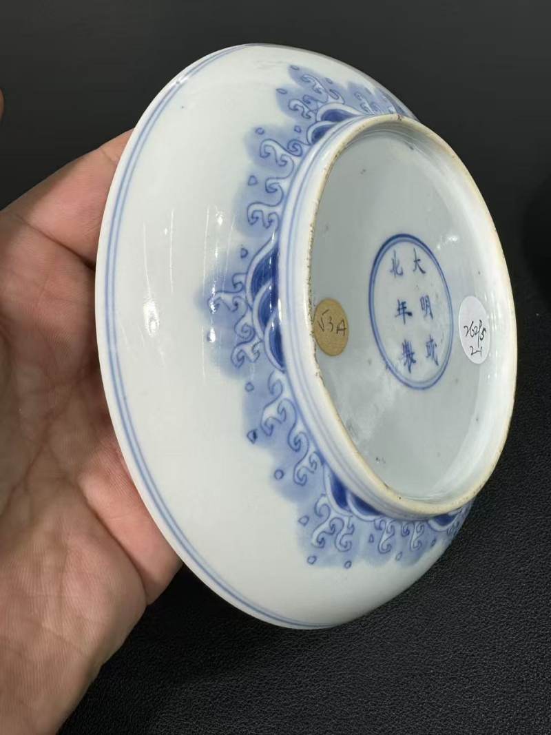 清雍正 青花鱼化龙纹盘一对 - 图8