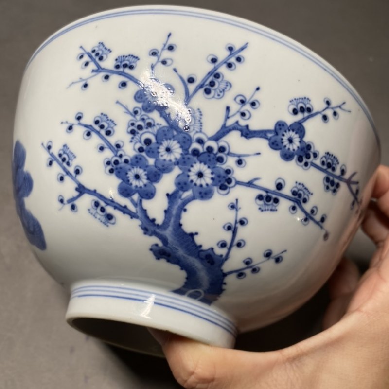 清光绪 青花松竹梅纹碗一对 - 图15