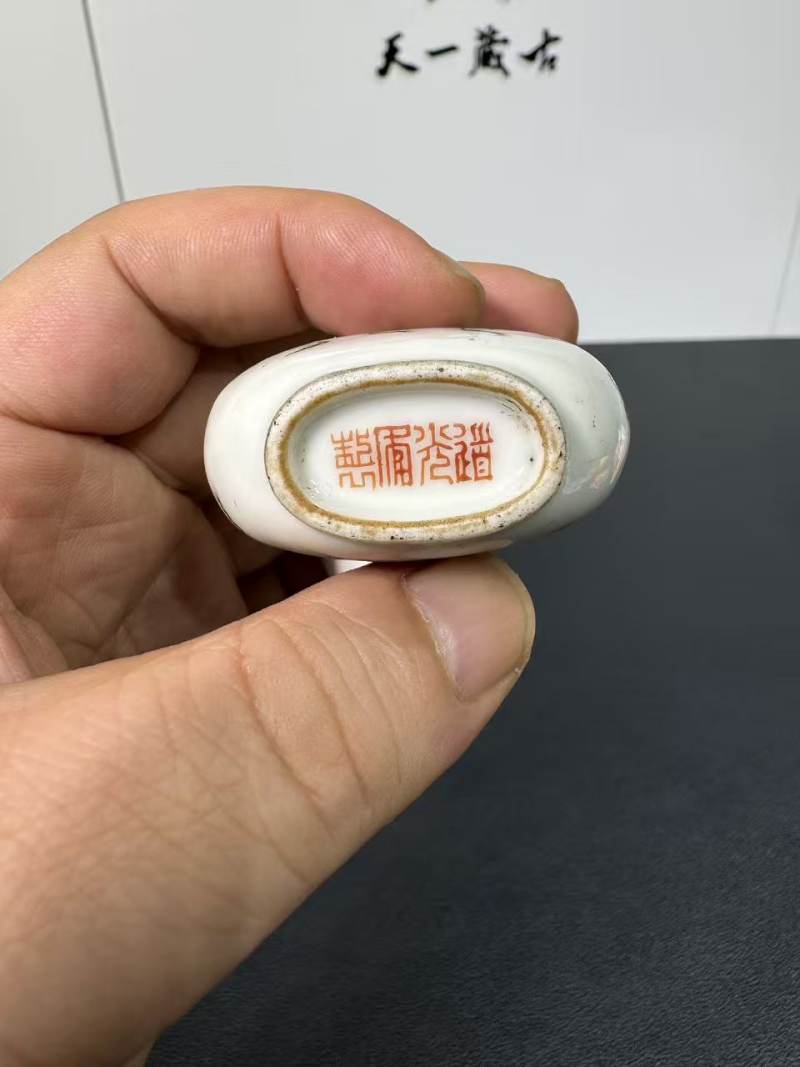 清道光 粉彩螽斯图鼻烟壶 - 图6