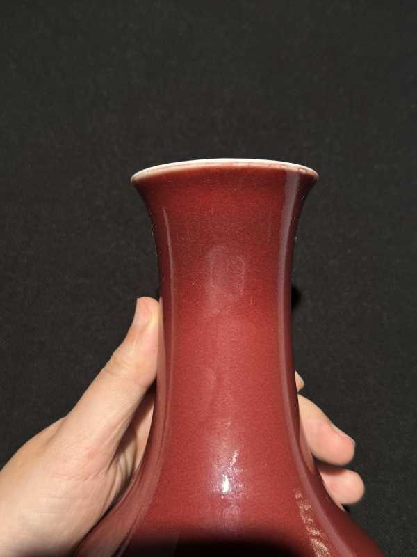 清道光 霁红釉小长颈瓶 - 图9