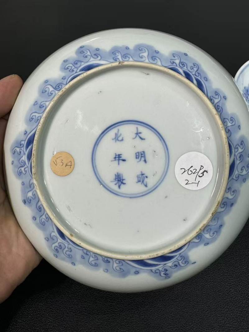 清雍正 青花鱼化龙纹盘一对 - 图11