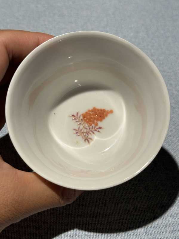 民国 粉彩加珐琅彩十二花神诗文马蹄杯十二只 - 图65