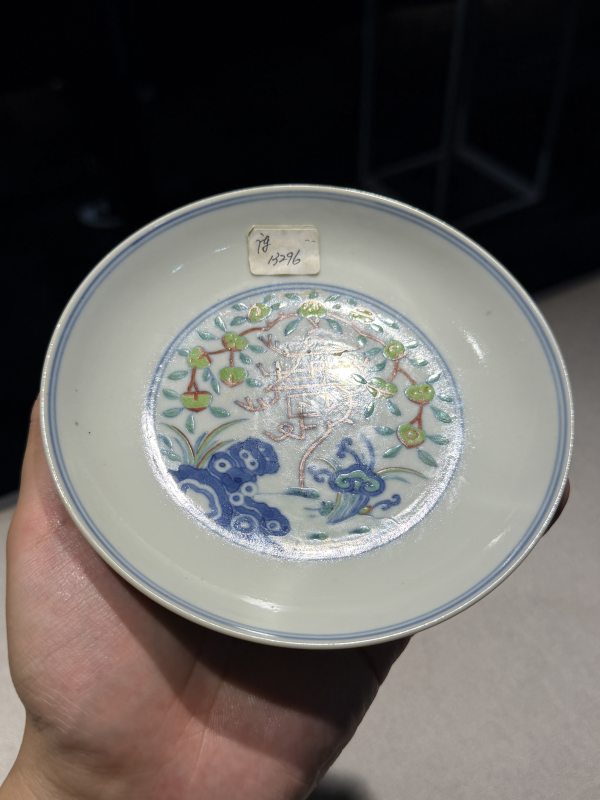 清道光 斗彩缠枝福寿纹盘一对 - 图15