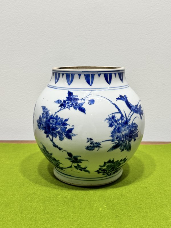 明崇祯 青花折枝花卉纹莲子罐 - 图5