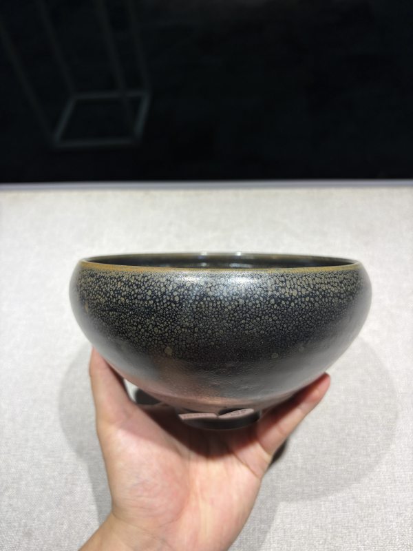 明 黑釉油滴束口钵 - 图3