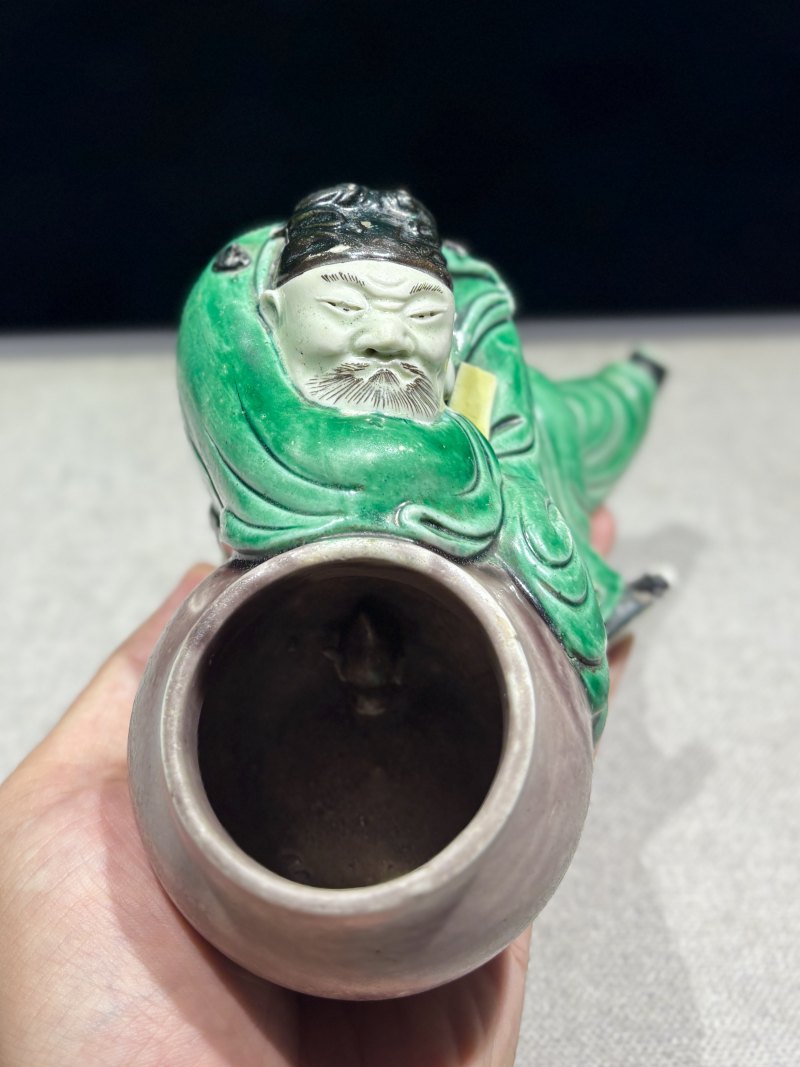 清康熙 素三彩李太白醉酒瓷塑水盂 - 图10