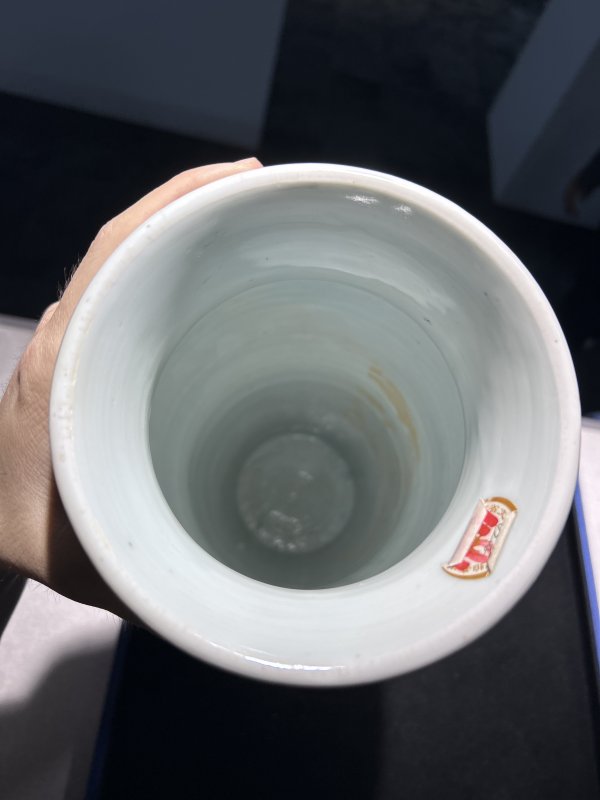 明崇祯 青花李陵别苏武图筒瓶 - 图10