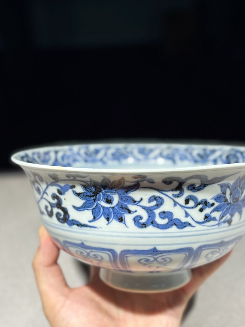 元 青花外莲瓣内龙纹碗 - 图11