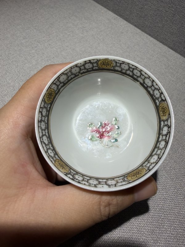 清雍正 粉彩花鸟图杯 - 图6