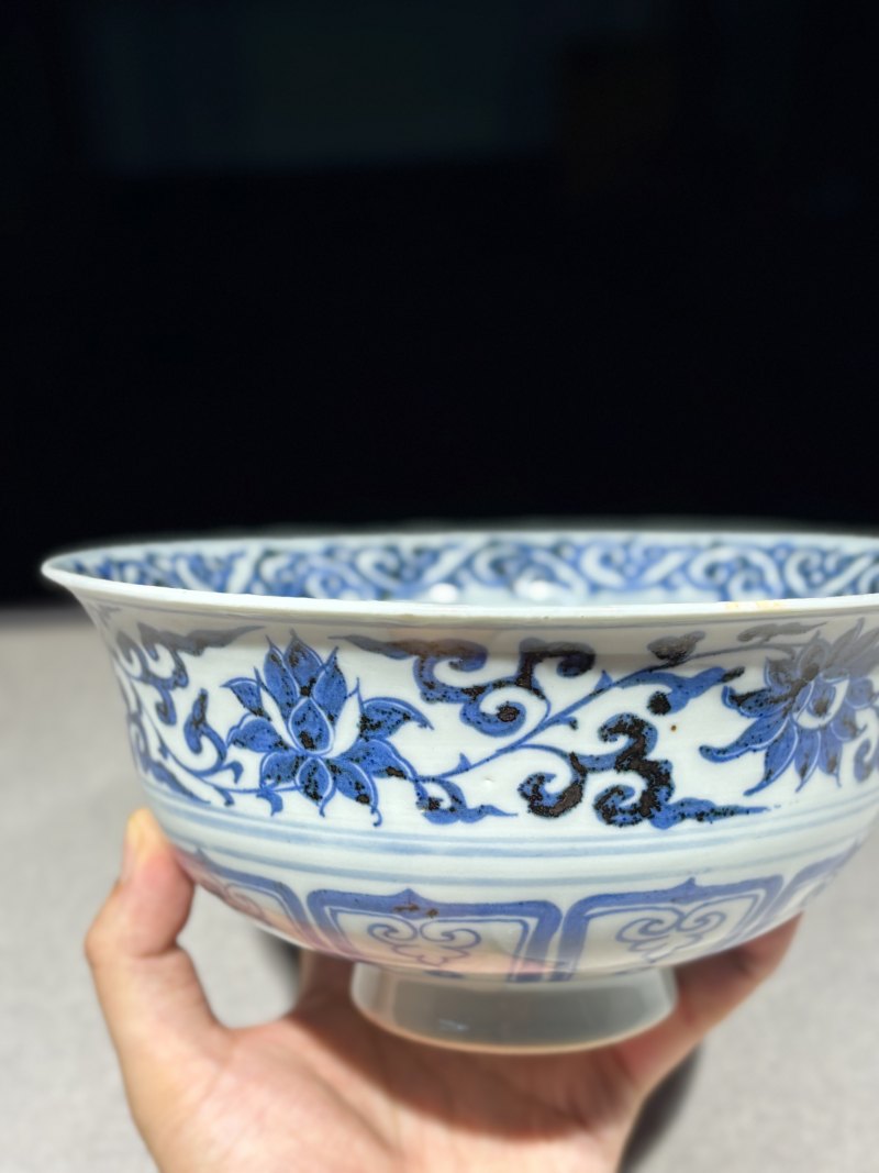 元 青花外莲瓣内龙纹碗 - 图12