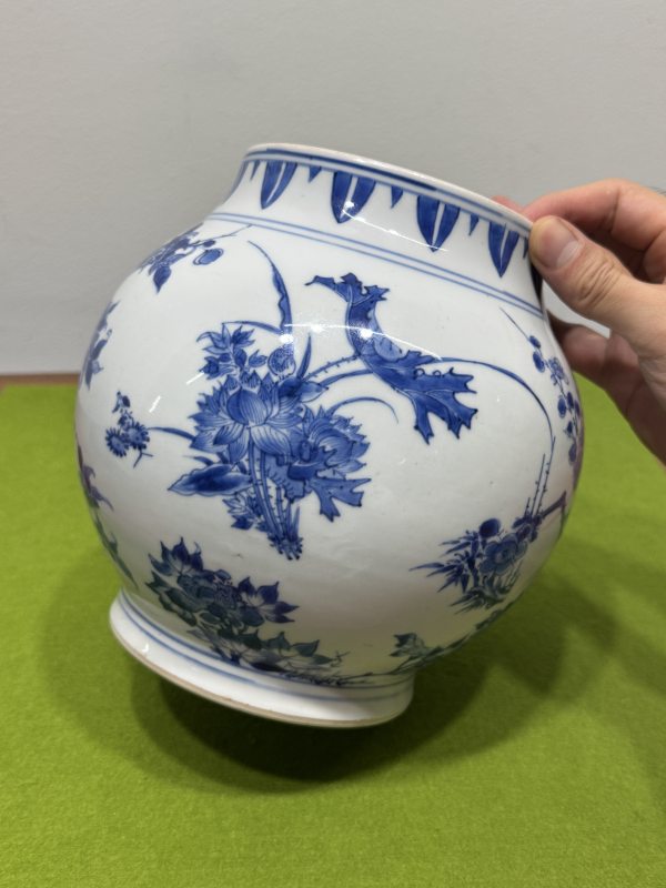 明崇祯 青花折枝花卉纹莲子罐 - 图10