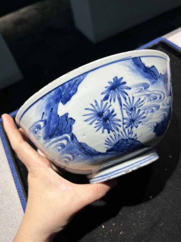 明天启 青花羲之爱鹅图大碗 - 图5