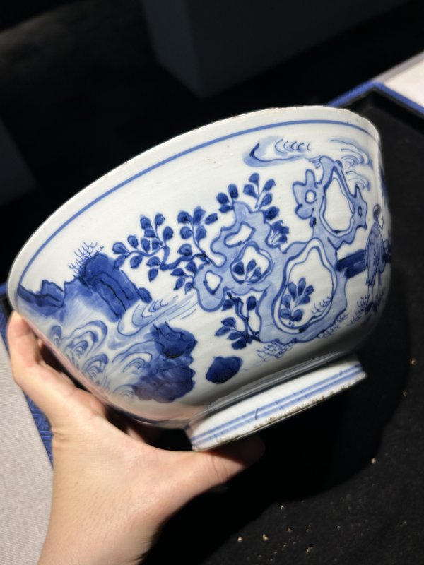明天启 青花羲之爱鹅图大碗 - 图6