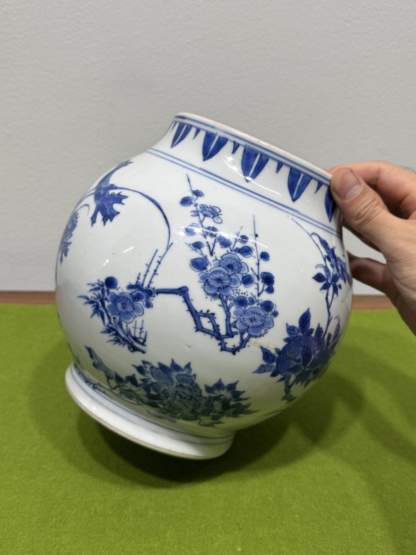 明崇祯 青花折枝花卉纹莲子罐 - 图12