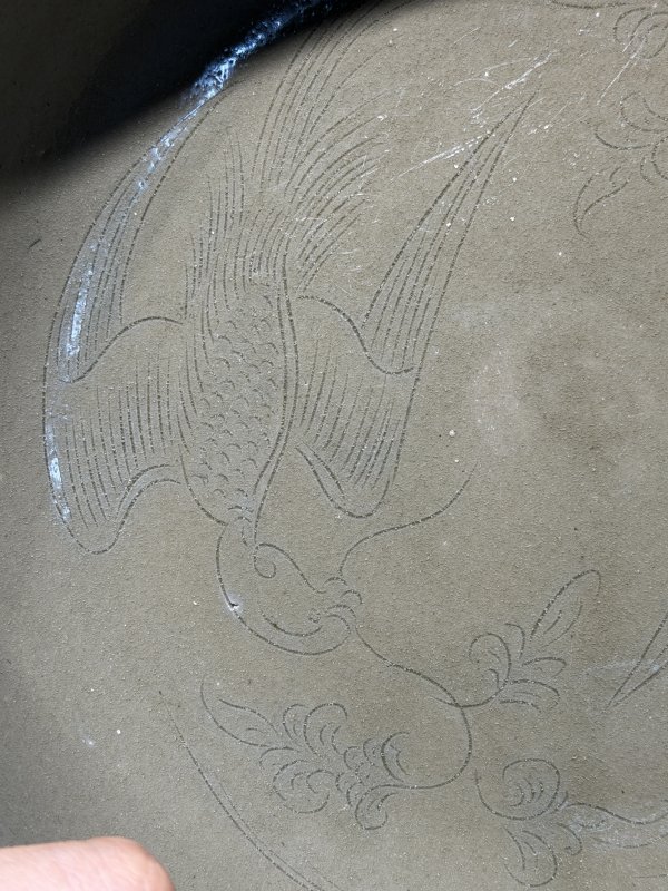明 青花鹦鹉纹折沿大洗 - 图8