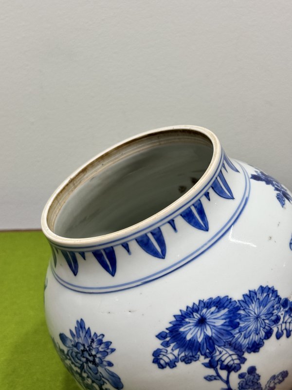明崇祯 青花折枝花卉纹莲子罐 - 图16