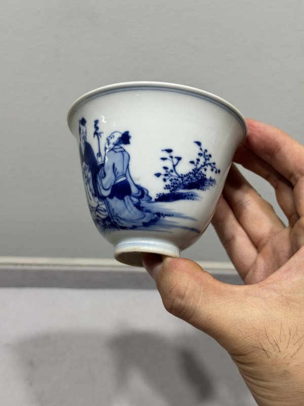 清雍正-乾隆 青花高士“福在眼前”铃铛杯 - 图4